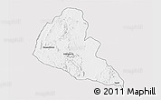 Silver Style 3D Map of Zvishavane Rural, single color outside