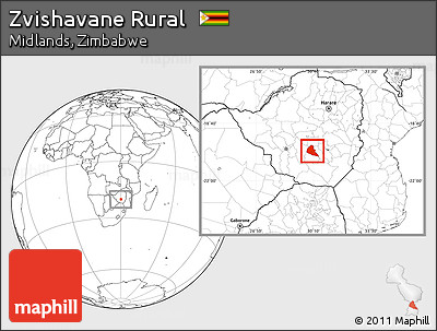 Blank Location Map of Zvishavane Rural