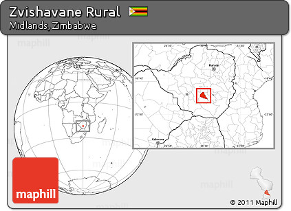 Blank Location Map of Zvishavane Rural