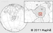 Blank Location Map of Zvishavane Rural, highlighted country, within the entire country