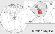 Blank Location Map of Zvishavane Rural, highlighted country, highlighted parent region