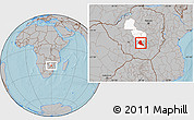Gray Location Map of Zvishavane Rural, highlighted parent region, hill shading