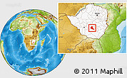 Physical Location Map of Zvishavane Rural, highlighted country