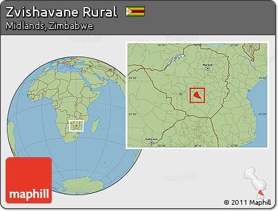 Savanna Style Location Map of Zvishavane Rural