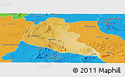 Physical Panoramic Map of Zvishavane Rural, political outside