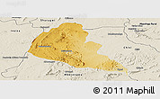 Physical Panoramic Map of Zvishavane Rural, shaded relief outside