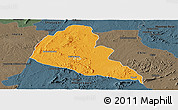Political Panoramic Map of Zvishavane Rural, darken, semi-desaturated