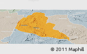 Political Panoramic Map of Zvishavane Rural, lighten, semi-desaturated
