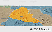 Political Panoramic Map of Zvishavane Rural, semi-desaturated