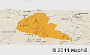 Political Panoramic Map of Zvishavane Rural, shaded relief outside