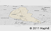 Shaded Relief Panoramic Map of Zvishavane Rural, desaturated
