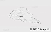Silver Style Panoramic Map of Zvishavane Rural, single color outside