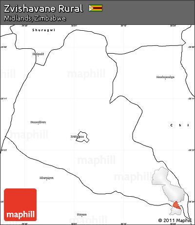 Blank Simple Map of Zvishavane Rural