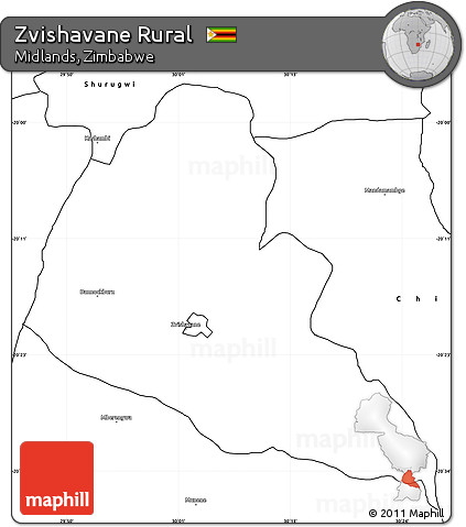 Blank Simple Map of Zvishavane Rural