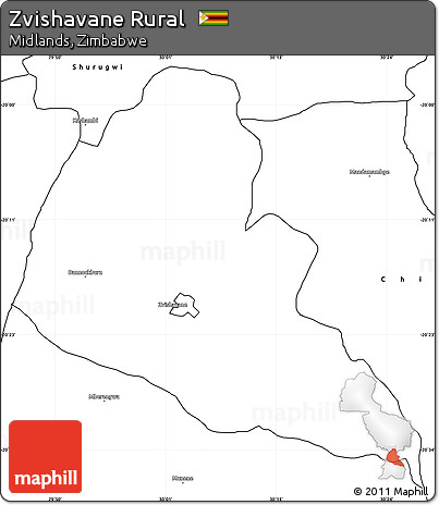 Blank Simple Map of Zvishavane Rural