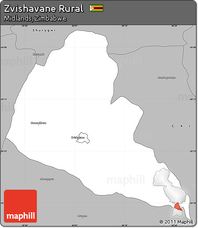 Gray Simple Map of Zvishavane Rural