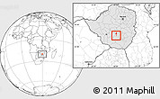 Blank Location Map of ZVISHAVANE urban, highlighted country