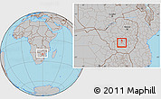 Gray Location Map of ZVISHAVANE urban, within the entire country