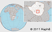Gray Location Map of ZVISHAVANE urban, highlighted country