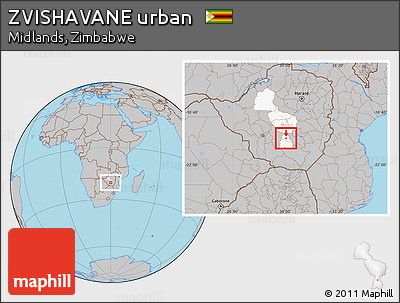 Gray Location Map of ZVISHAVANE Urban, highlighted parent region