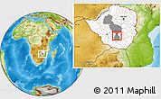 Physical Location Map of ZVISHAVANE urban, highlighted country, highlighted parent region