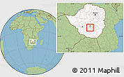 Savanna Style Location Map of ZVISHAVANE urban, highlighted country