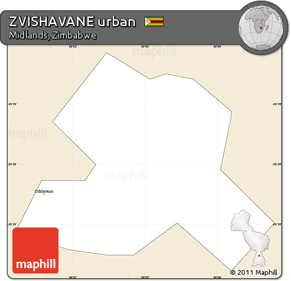 Classic Style Simple Map of ZVISHAVANE Urban