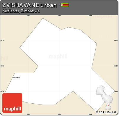 Classic Style Simple Map of ZVISHAVANE Urban