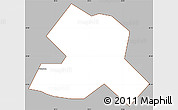 Gray Simple Map of ZVISHAVANE urban, cropped outside