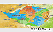 Political Panoramic Map of Zimbabwe, physical outside
