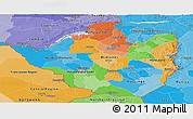 Political Panoramic Map of Zimbabwe, political shades outside