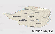 Shaded Relief Panoramic Map of Zimbabwe, cropped outside
