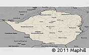 Shaded Relief Panoramic Map of Zimbabwe, darken, desaturated