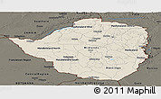 Shaded Relief Panoramic Map of Zimbabwe, darken