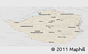 Shaded Relief Panoramic Map of Zimbabwe, lighten, desaturated