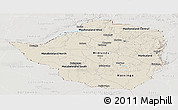 Shaded Relief Panoramic Map of Zimbabwe, lighten, semi-desaturated