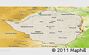 Shaded Relief Panoramic Map of Zimbabwe, physical outside